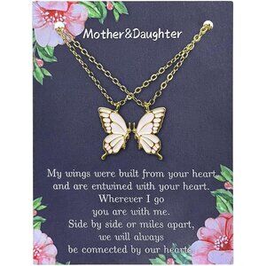 Elegant Butterfly Pendant Necklace for Mom and Daughter - Hypoallergenic Jewelry